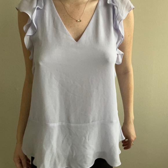 Michael lots purple puffy sleeve blouse - Picture 2 of 5